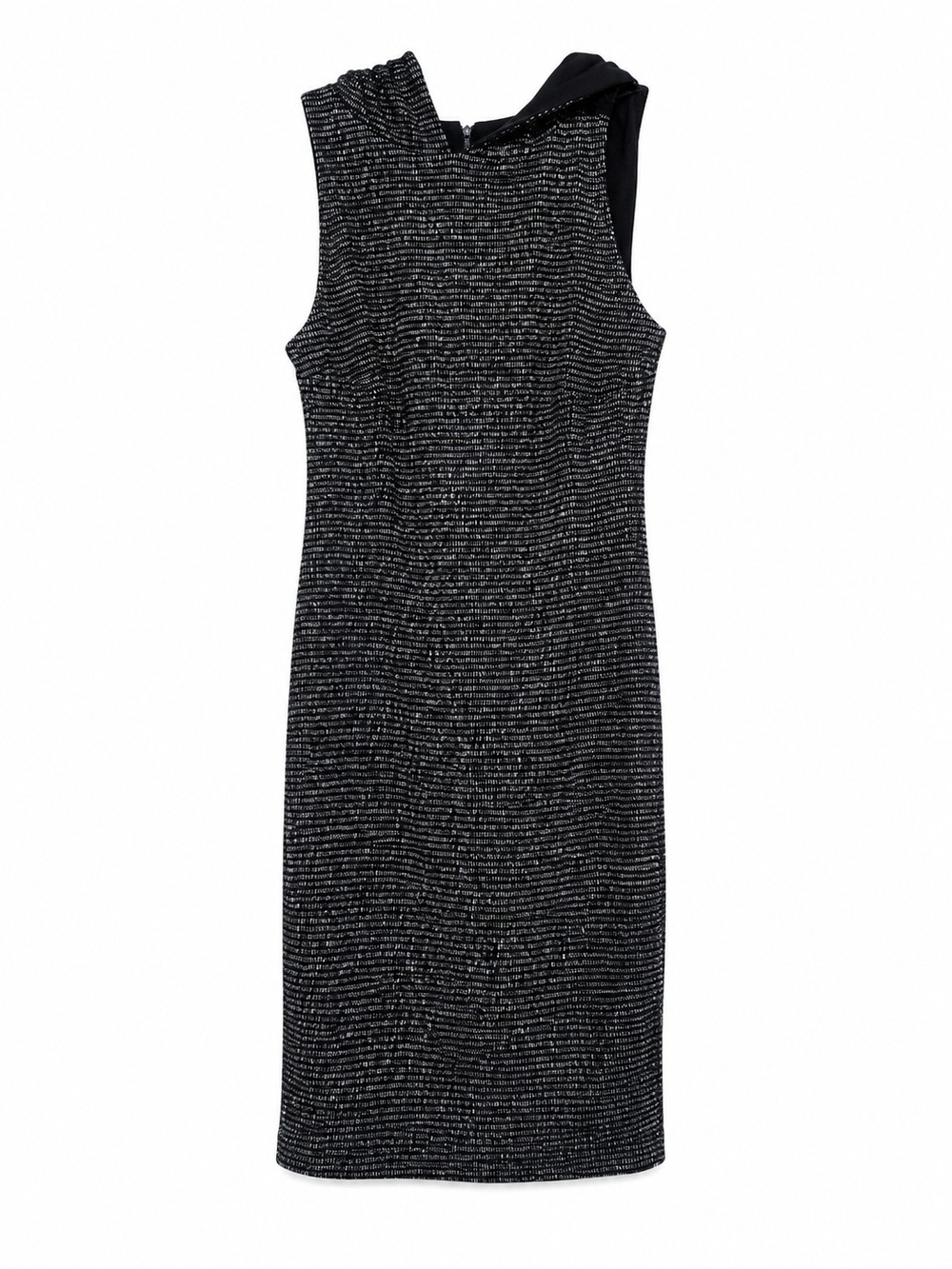 ASOS Black Metallic-Thread Hooded Midi Dress